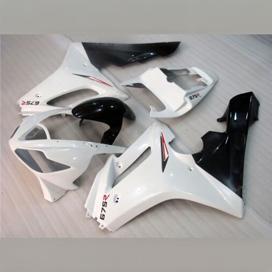 Triumph Daytona 675 White & Balck Motorcycle Fairings(2006-2008)