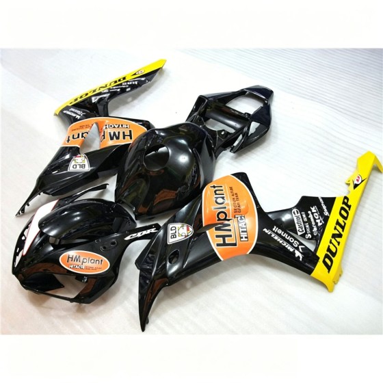 Black & Green & Yellow Honda CBR1000RR Motorcycle Fairings(2006-2007)
