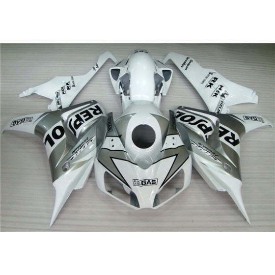 Silver & White Honda CBR1000RR Motorcycle Fairings(2006-2007)