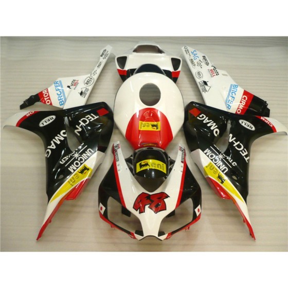 White & Red Honda CBR1000RR Motorcycle Fairings(2006-2007)