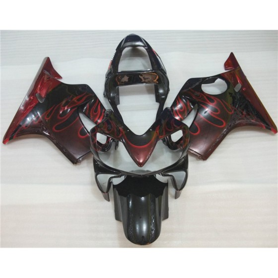 Black & Red Flame Honda CBR600 F4i Motorcycle Fairings(2001-2003)