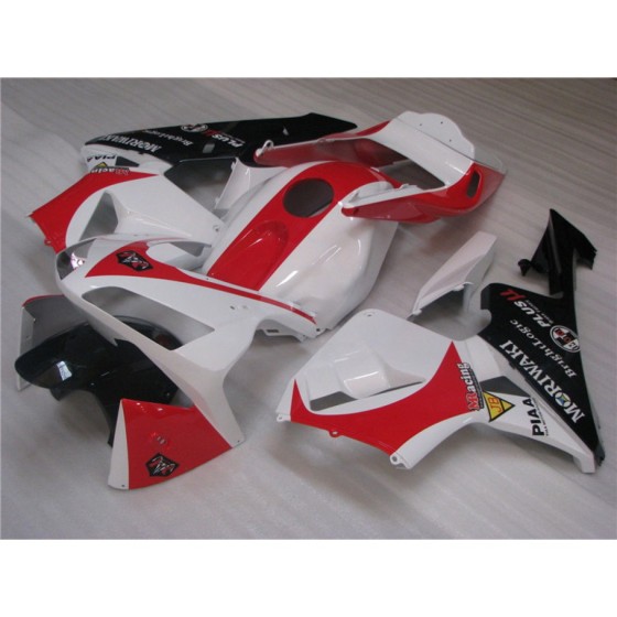 White & Red Honda CBR600RR F5 Motorcycle Fairings(2003-2004)