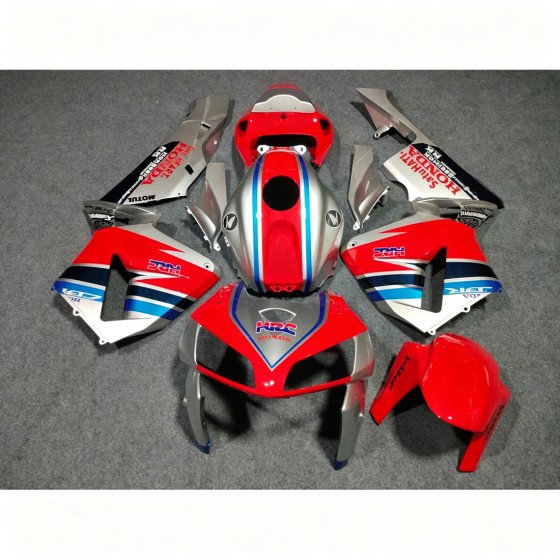 Honda CBR600RR F5 Silver & Red Motorcycle Fairings (2005-2006)