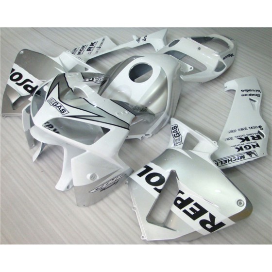White & Silver Honda CBR600RR F5 Motorcycle Fairings (2005-2006)