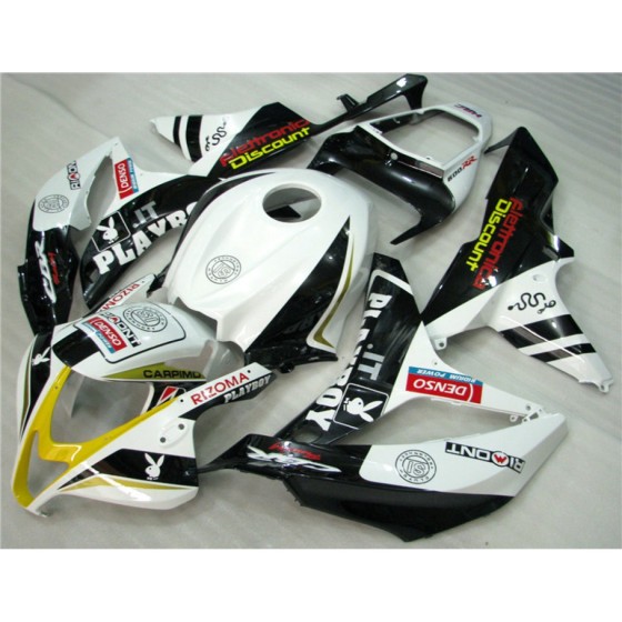 Honda CBR600RR F5 White & Black Motorcycle Fairings(2007-2008)