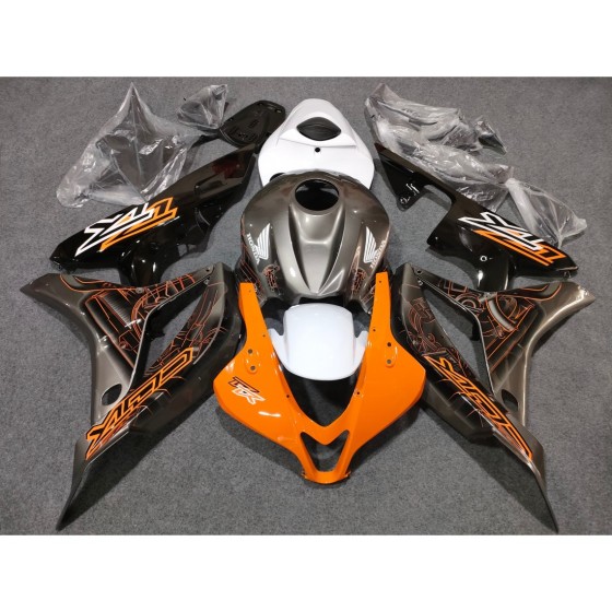HONDA CBR600RR F5 Orange & Silver Grey motorcycle Fairings (2007-2008)