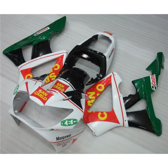 Honda CBR900RR 954 White & Green Motorcycle Fairings(2002-2003)