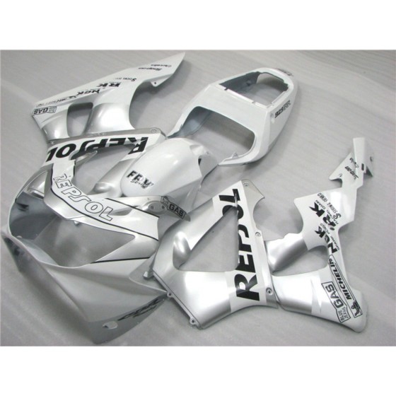 White & Silver Honda CBR900RR 954 Motorcycle Fairings(2002-2003)
