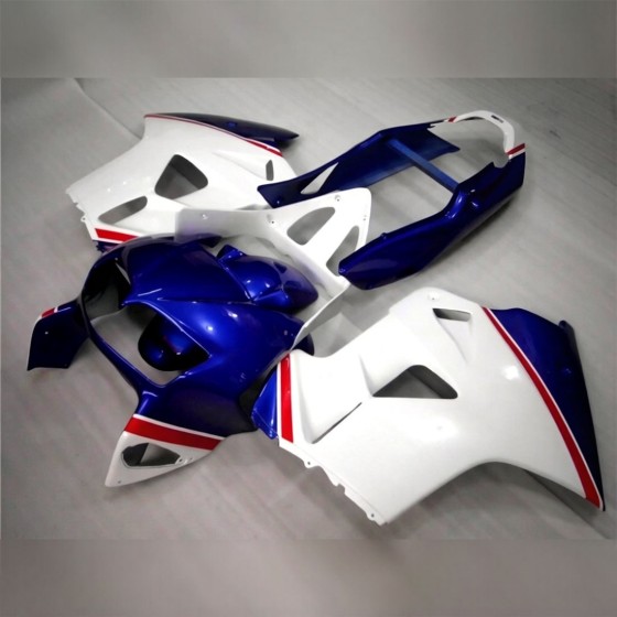Blue & White Honda VFR800 Motorcycle Fairings(1998-2001)