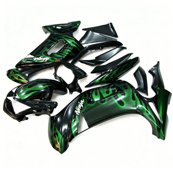 Kawasaki Ninja 650R Green Flame Motorcycle Fairings(2006-2008)