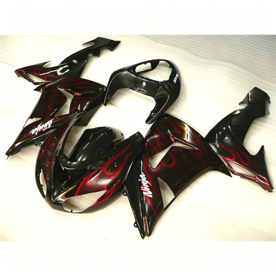 Kawasaki Ninja ZX10R Red Flame Motorcycle fairings(2006-2007)